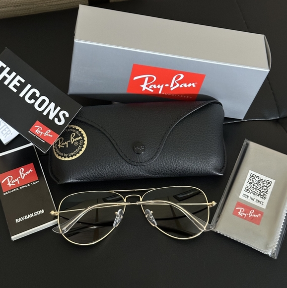 LIKE NEW Ray-Ban Aviator RB3025 Purple Mirror Ray ban Sunglasses - Picture 10 of 15